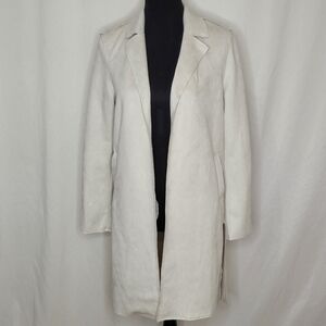 T Tahari Faux Suede Open Front Roll-Tab Duster Jacket - Size XS